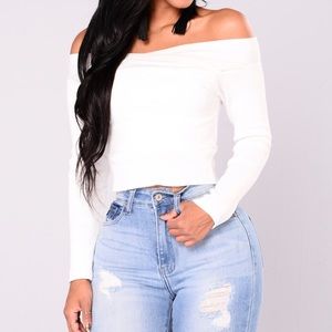Sweater- White, off shoulder